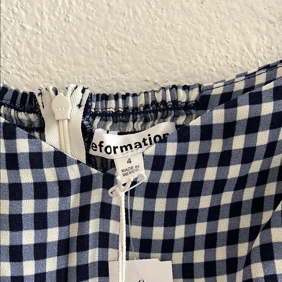 Reformation Bryson Dress in Madison Check Size 4 - Picture 7 of 9